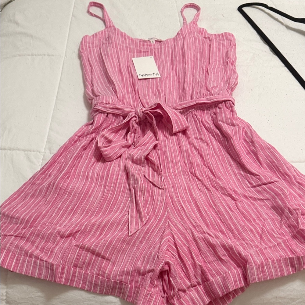 Splendid Pink and White Striped woman’s Romper